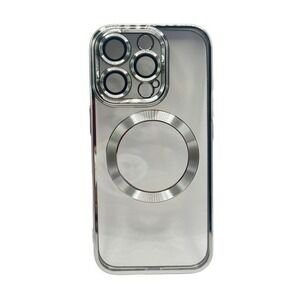iPhone‎ 16 Pro Max Clear Protective Case Silver Metallic Trim NEW